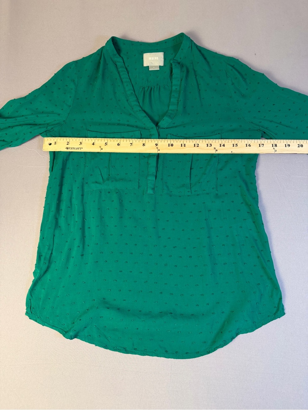 Women’s Anthropology Maeve Long Sleeve Blouse Size 0 in Emerald Green - Picture 6 of 8